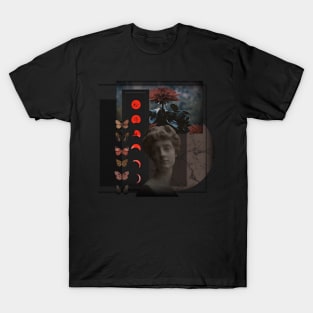 Aesthetics, darkness, gothic, romantic, moon, dark academia, love, romantic, statue, vintage, retro, artistic, artsy, classy, butterfly, flowers, floral T-Shirt